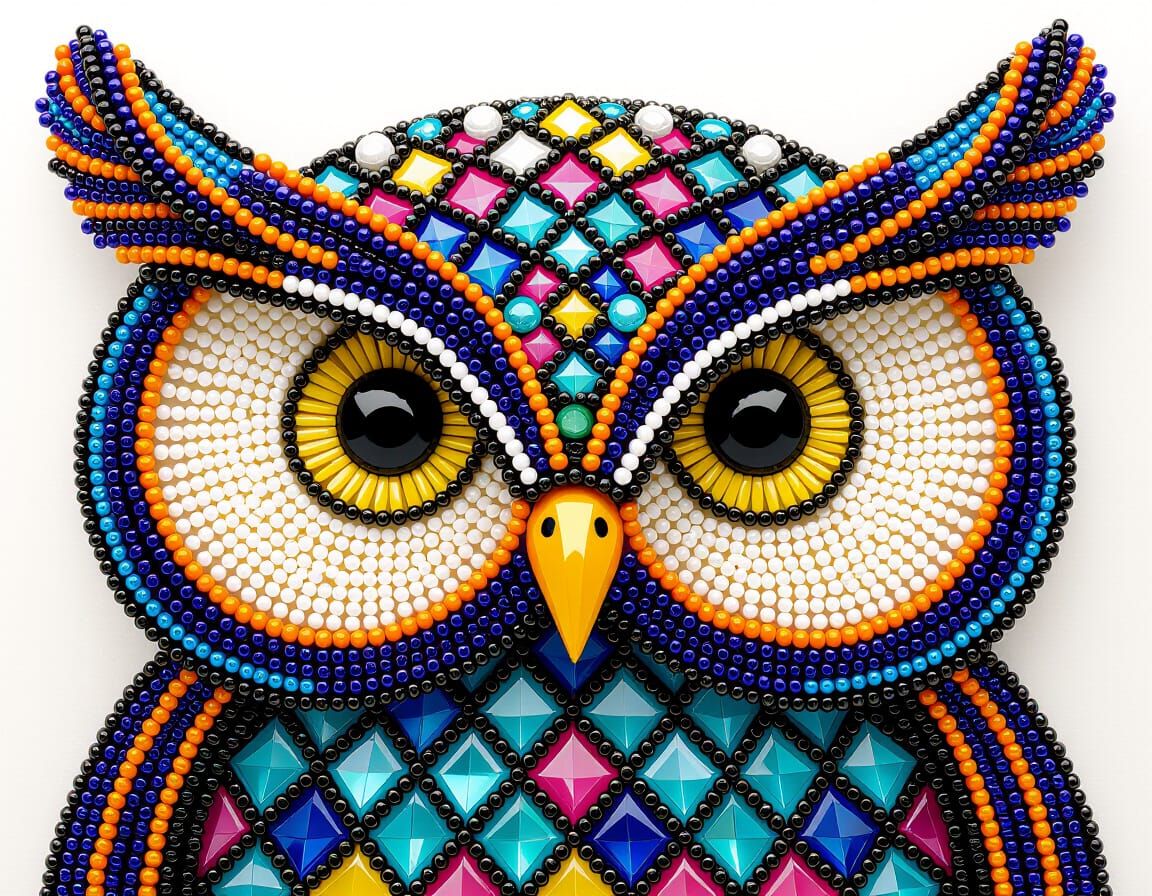 Beaded Owl in 1920s Dress Style