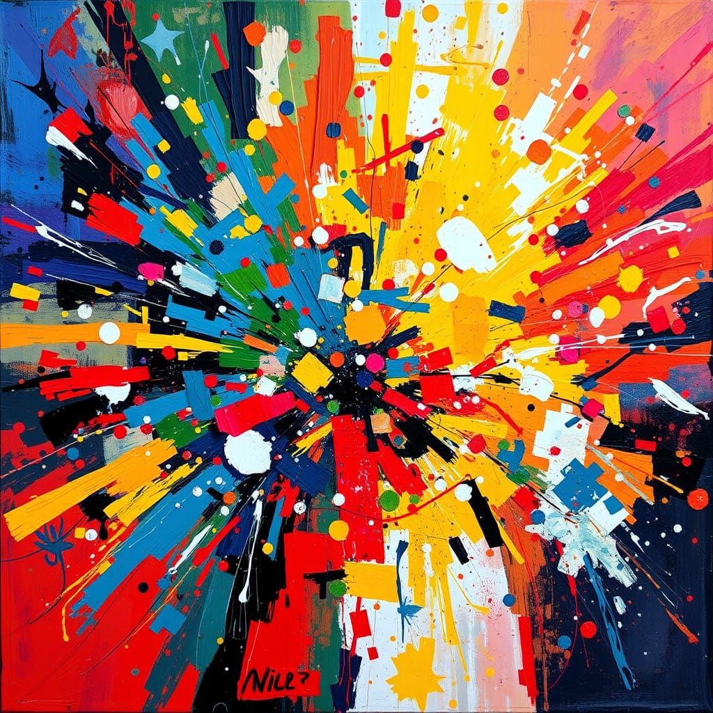 Abstract Expressionist Masterpiece: A Kaleidoscope of Colors