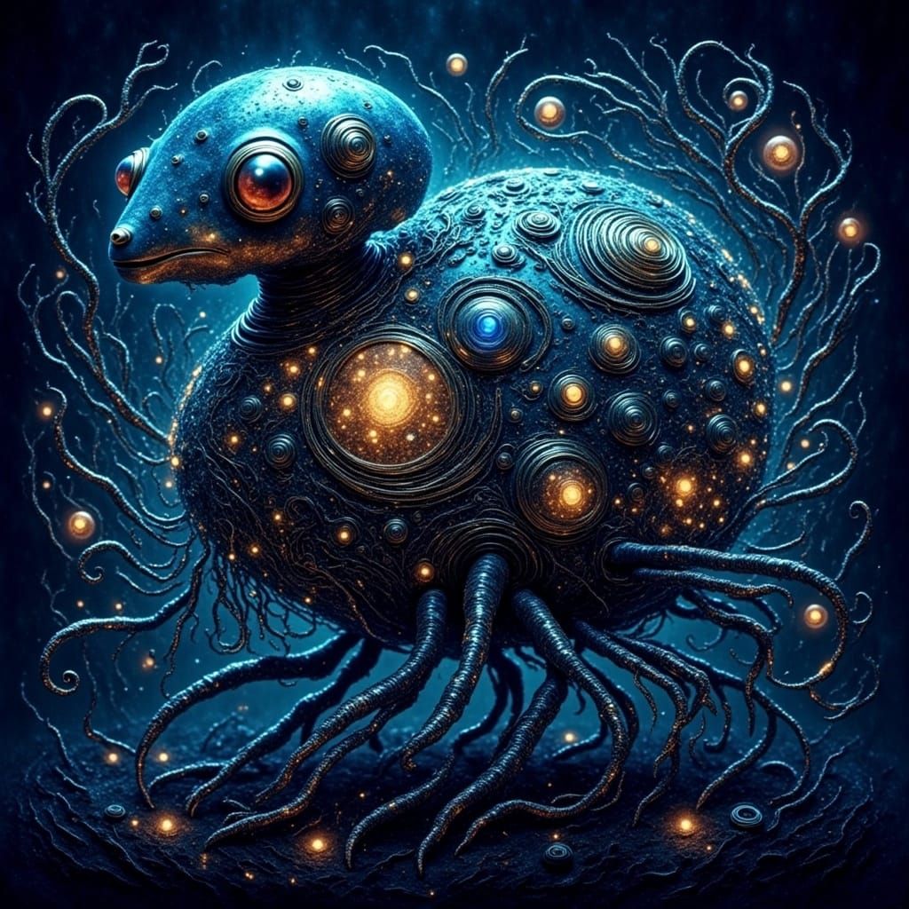 Surreal Glittercore Mushroom Jellyfish Dreamscape