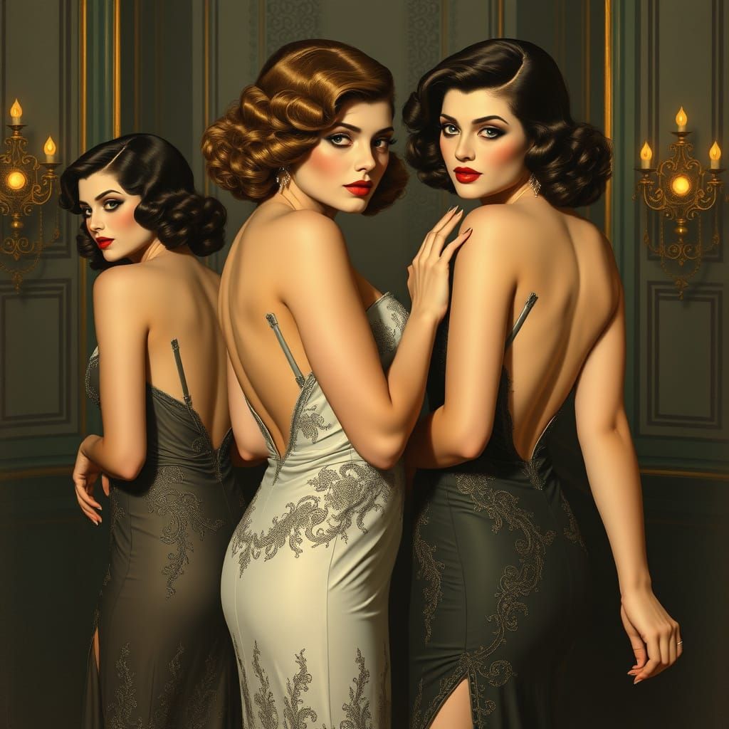 Vintage Glamour: Elegant Women in 1930s Style