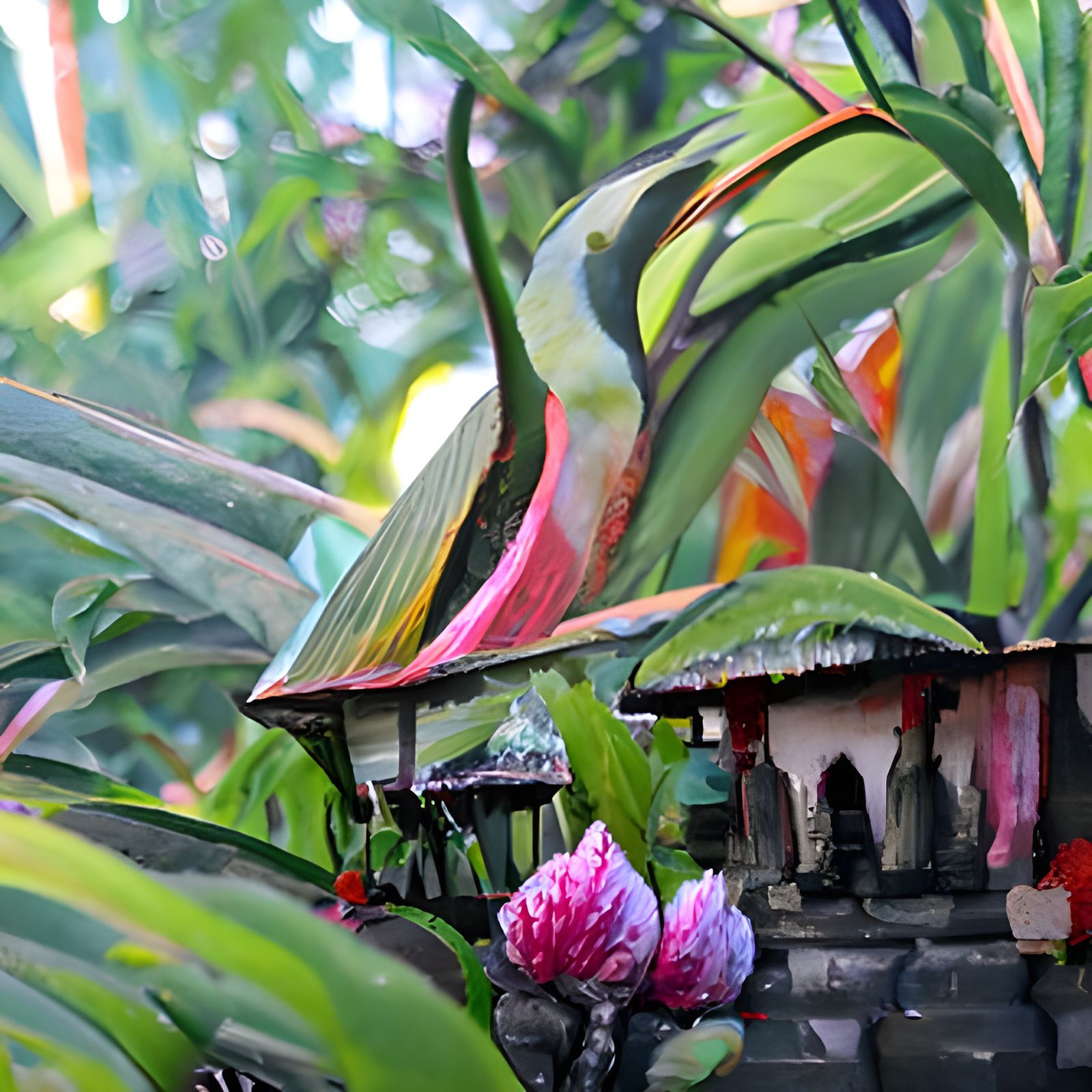 Ubud Bali Indonesia Gouache Painting
