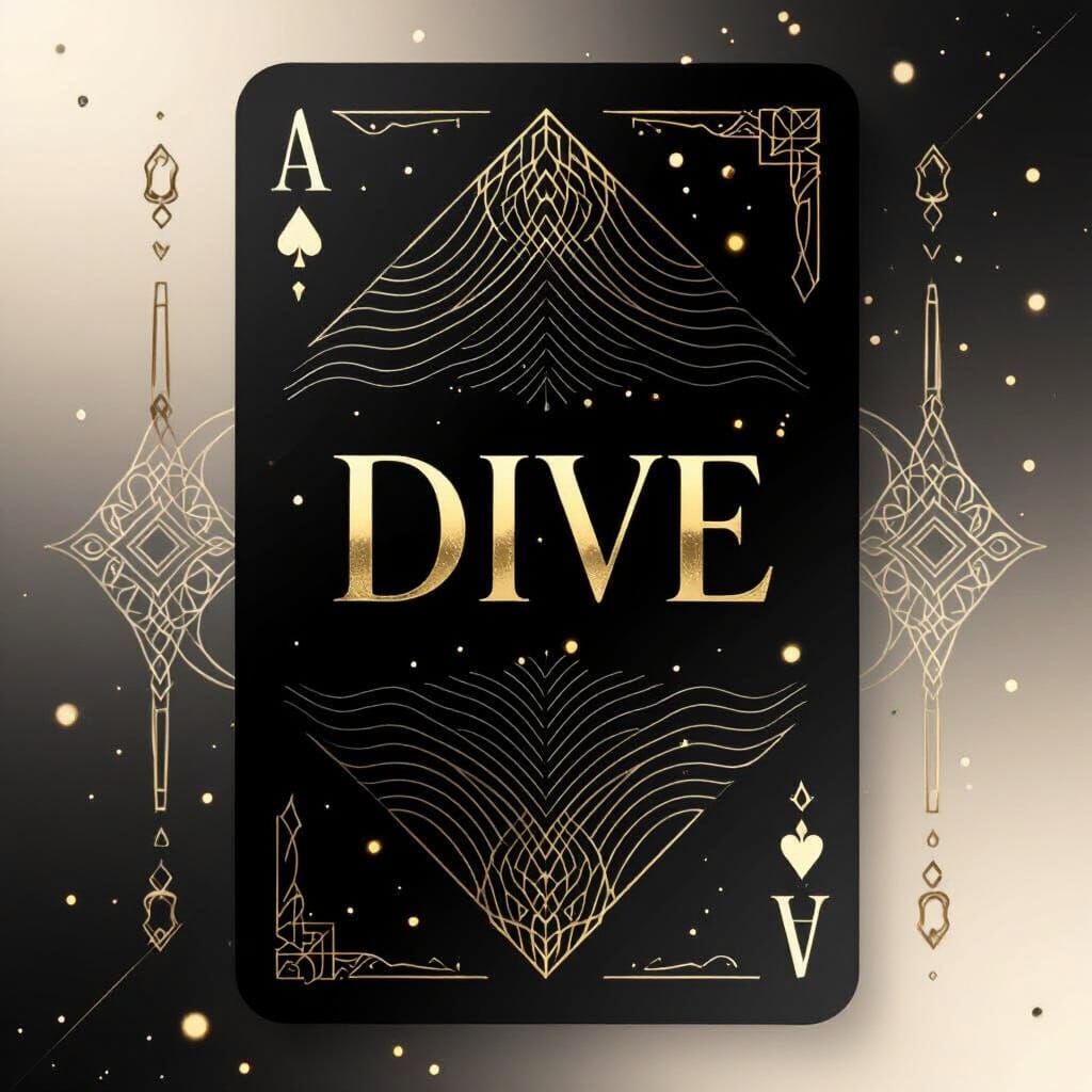 Luxury Playing Card Back Design with Gold Accents