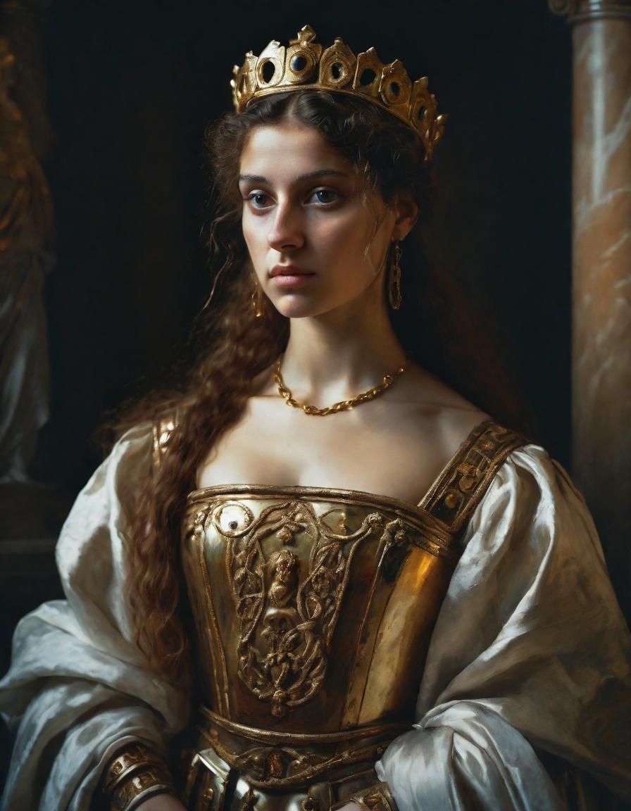 Roman Queen Portrait in Mannerism Style