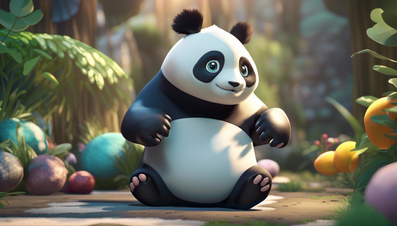 Panda Pokemon Transformation: Intricate CGI Render