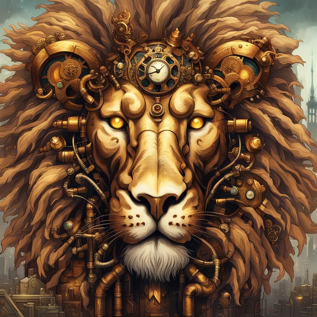 Steampunk Lion Concept Art