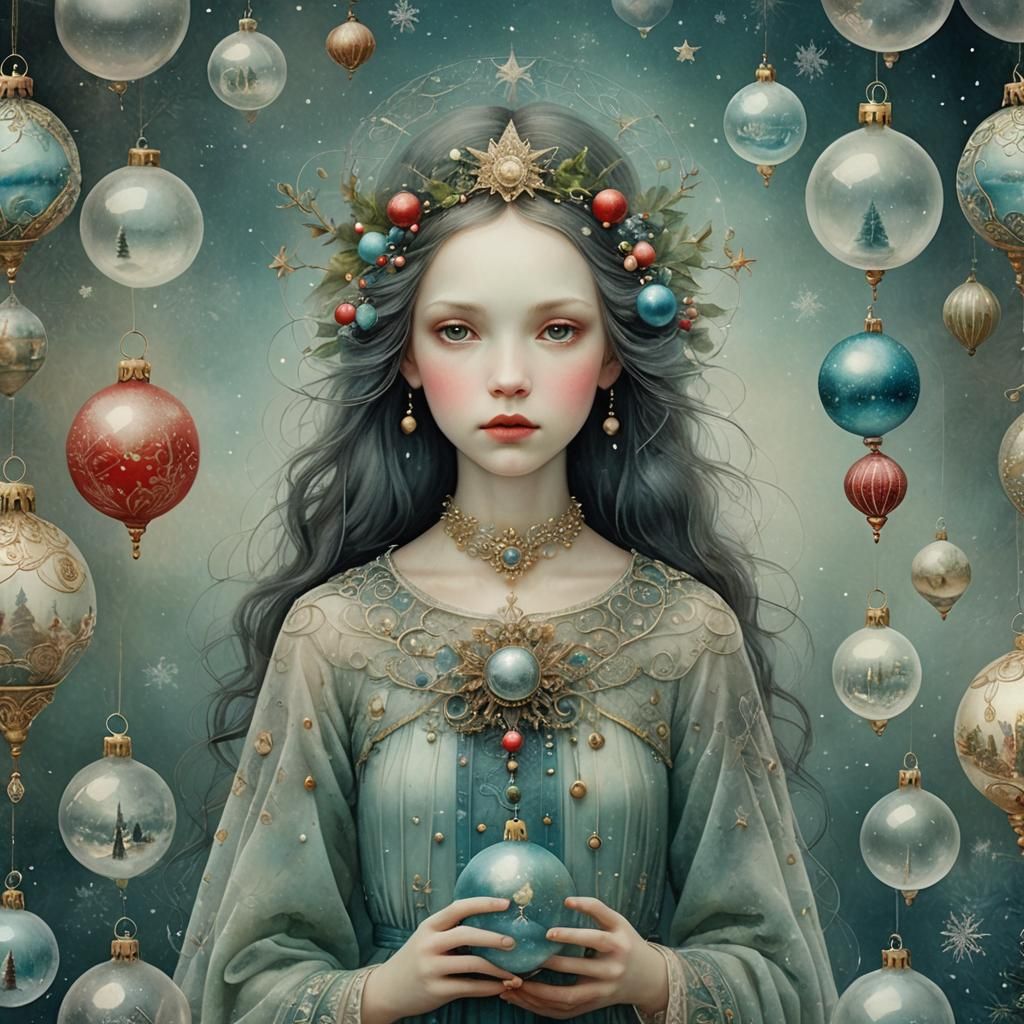 Ethereal Christmas Portrait in Fantasy Style