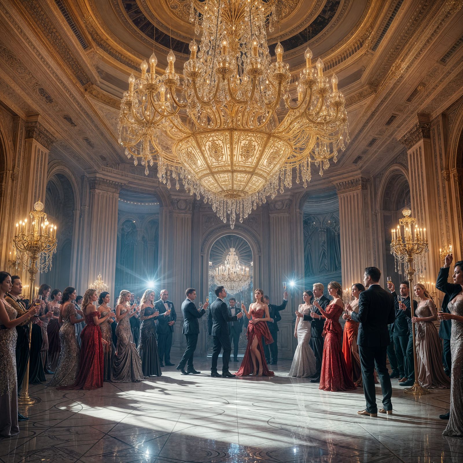 Glamorous New Year's Ball in Detailed Digital Art