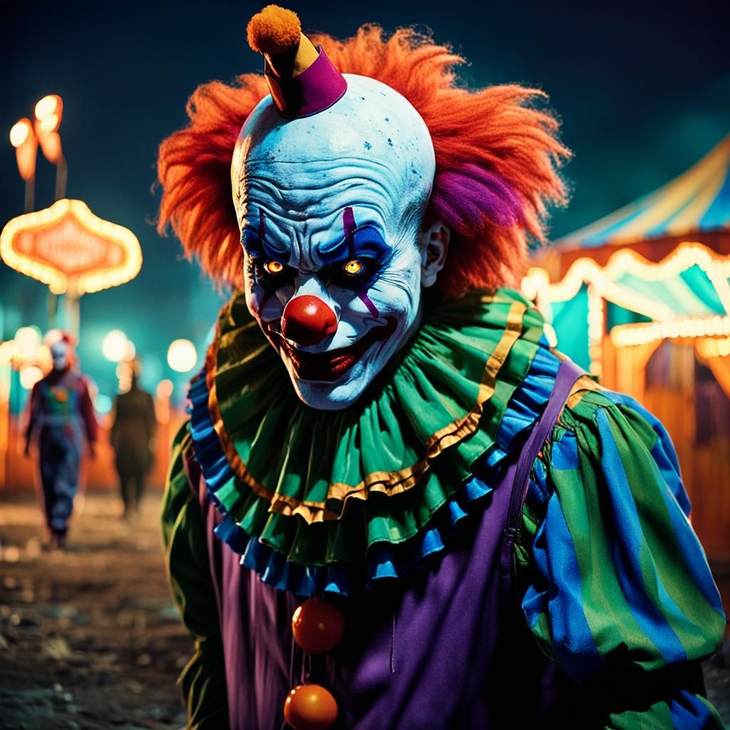 Creepy Clown and Momo in Abandoned Carnival