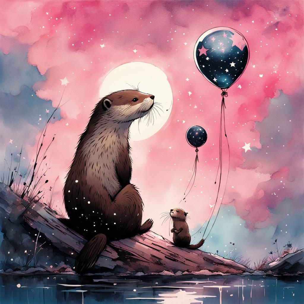 Otters in the Sky with Wishing Star, Splash Art