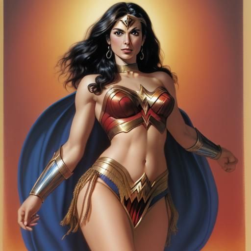 Wonder Woman Belly Dancer in Dark Fantasy Style
