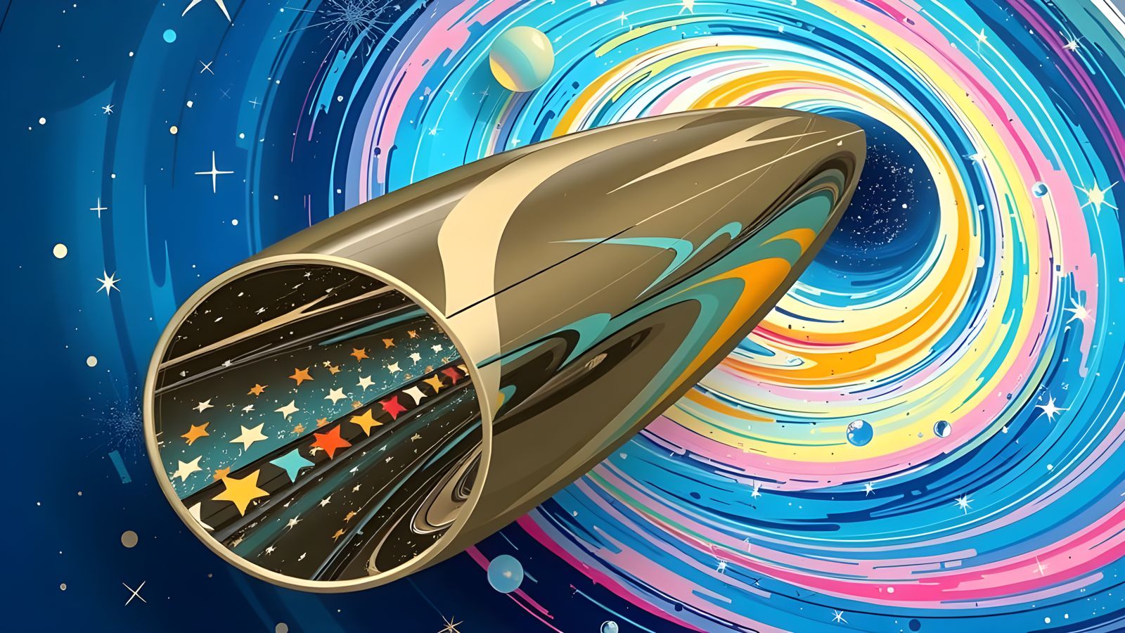 Surreal Abstract Mirror Portal in Vivid Colors