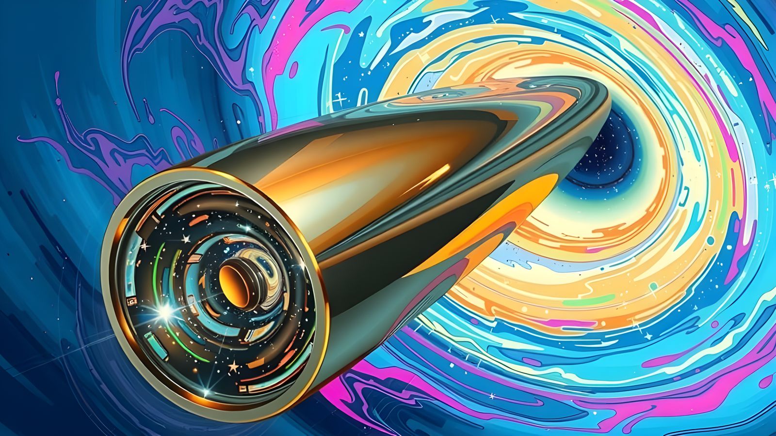 Surreal Glass Orb Spins with Cosmic Vortex