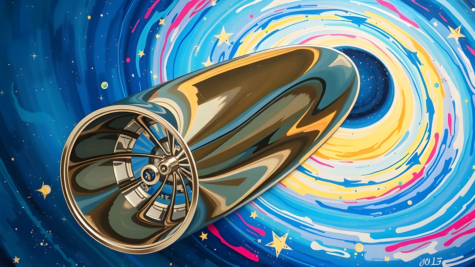 Ethereal Mirror Vortex in Abstract Expressionism