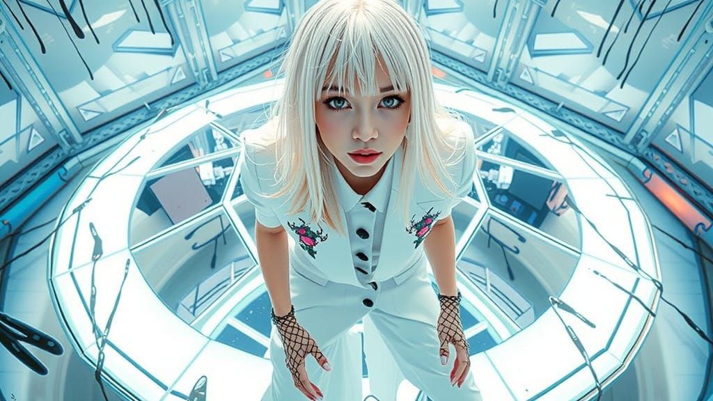 Goth Emo Girl Dancing in Diamond Room