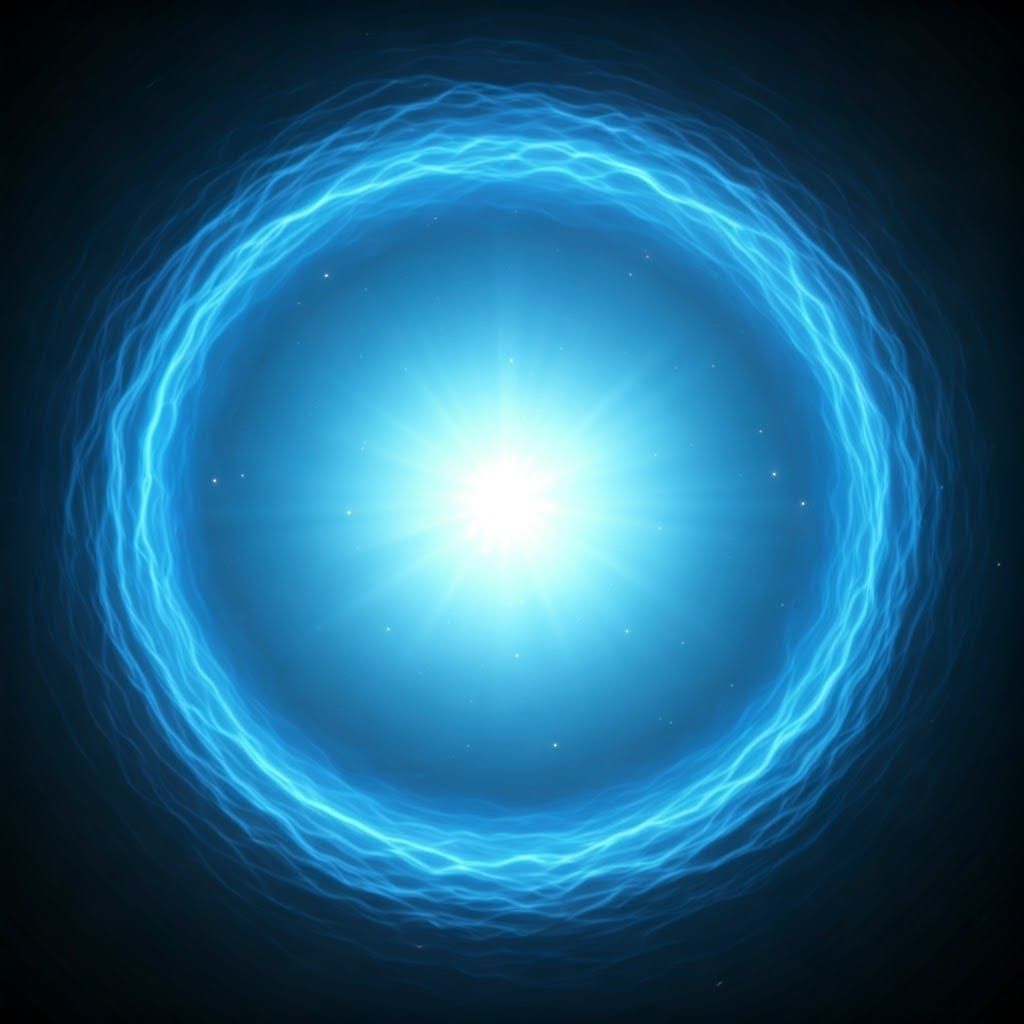 Ethereal Blue Light in a Mystical Celestial Atmosphere