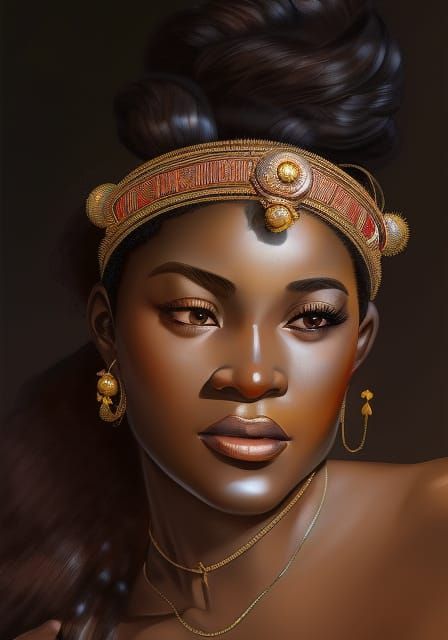 Igbo Yam Goddess Ahia Njoku: Hyperdetailed Portrait
