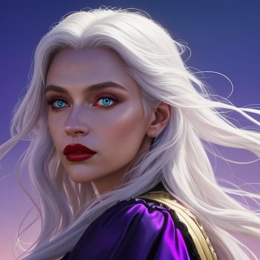 Stunning Young Woman with Vibrant Eyes and Hair