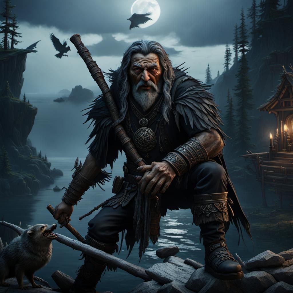 Baba Yaga and Werewolf at Mystical Lake Baikal