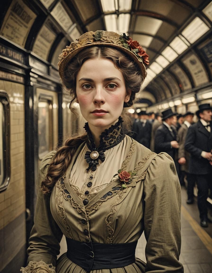 Victorian Woman in London Underground Portrait