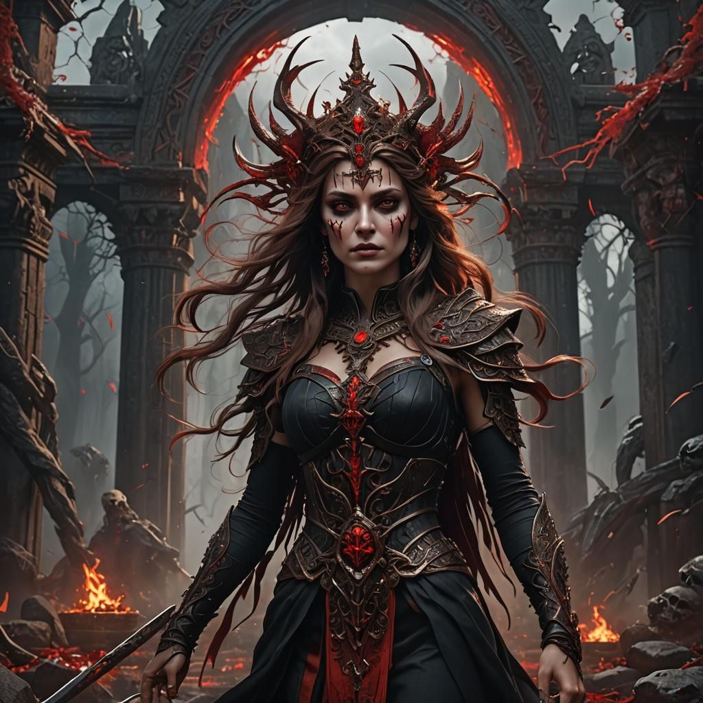 Goddess of Death: Rebecca in Detailed Matte Painting