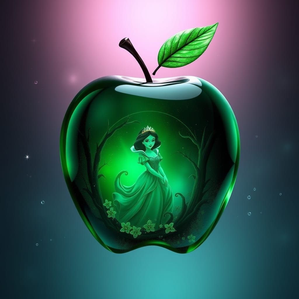 Glass Apple Wonderland in Dark Green Disney Splendor