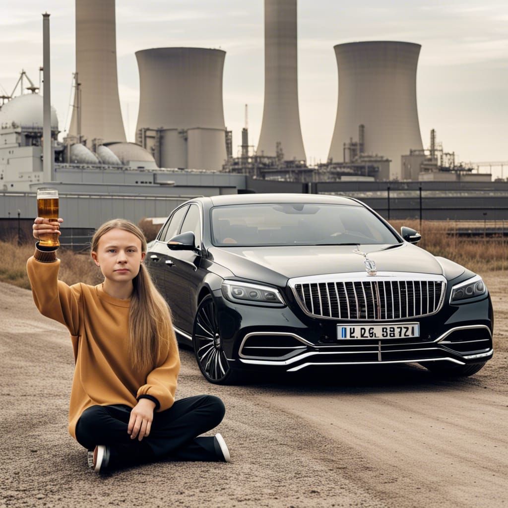 Greta Thunberg Having a Beer