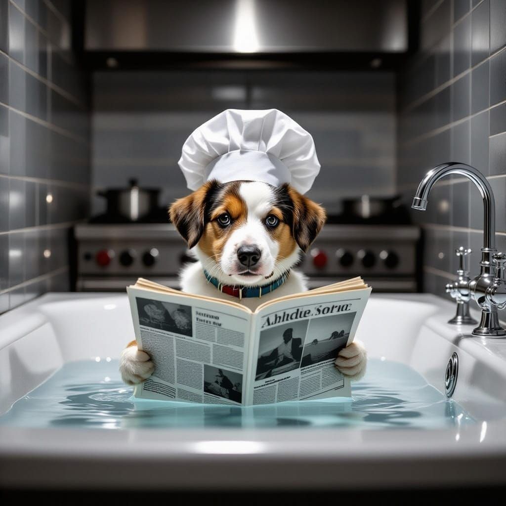 Dachshunds in Noir Scenes: Reading, Cooking, Painting