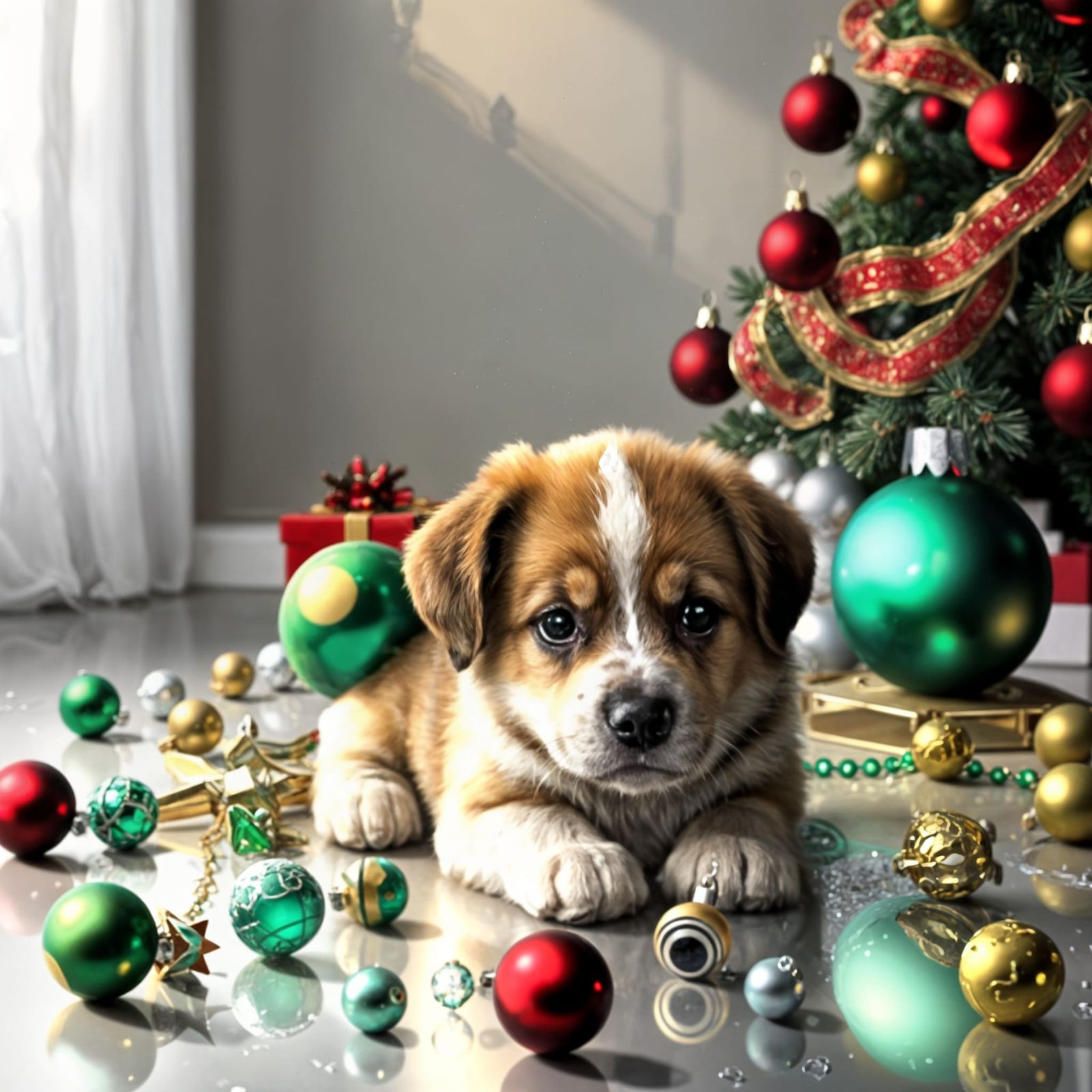 Christmas Puppy Playtime Chaos