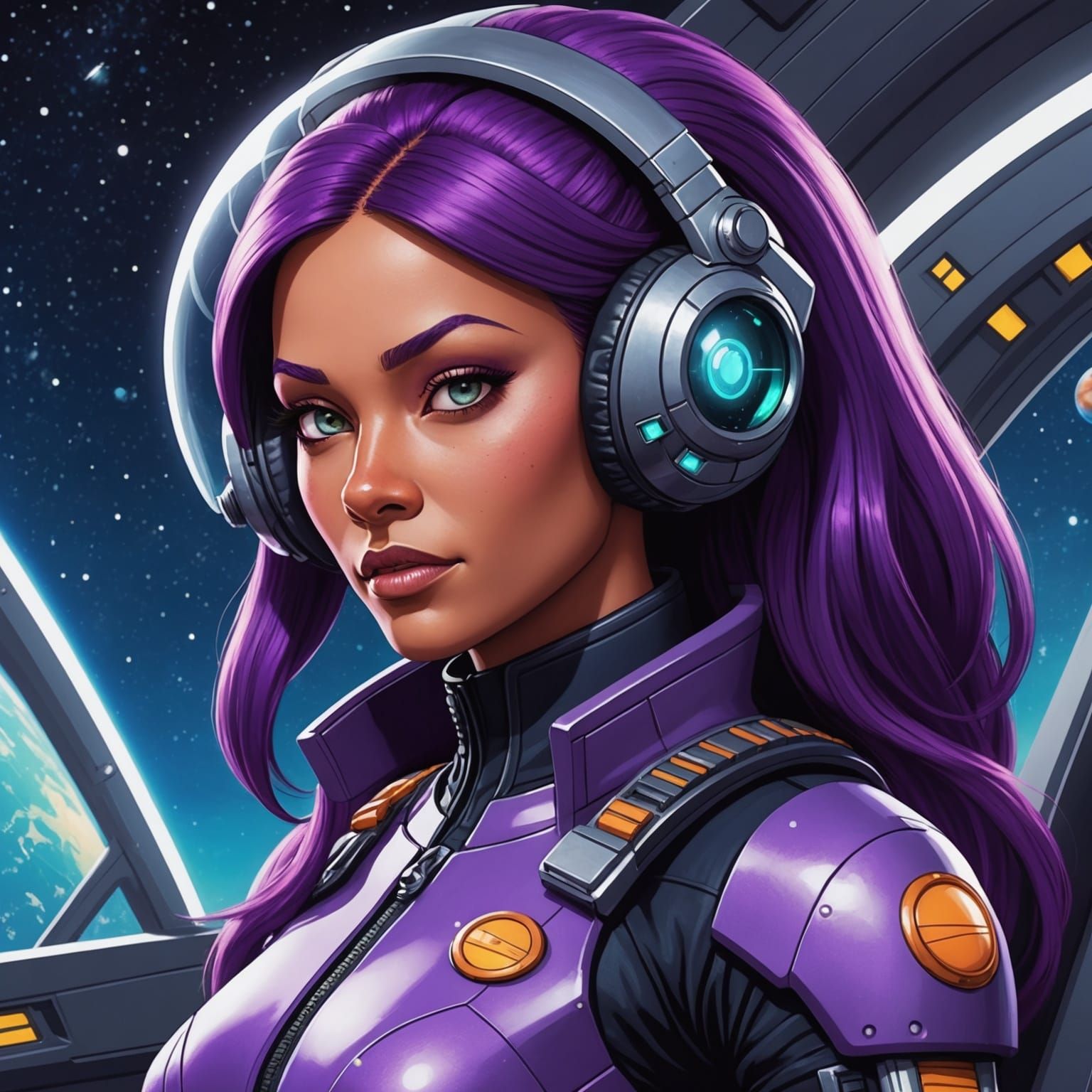 an original character inspired by Leela from Futurama with o...