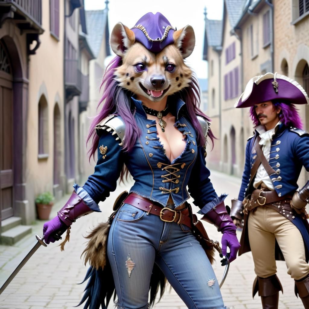 Feminine Furry Musketeer Embodies Swashbuckling Spirit in Ri...
