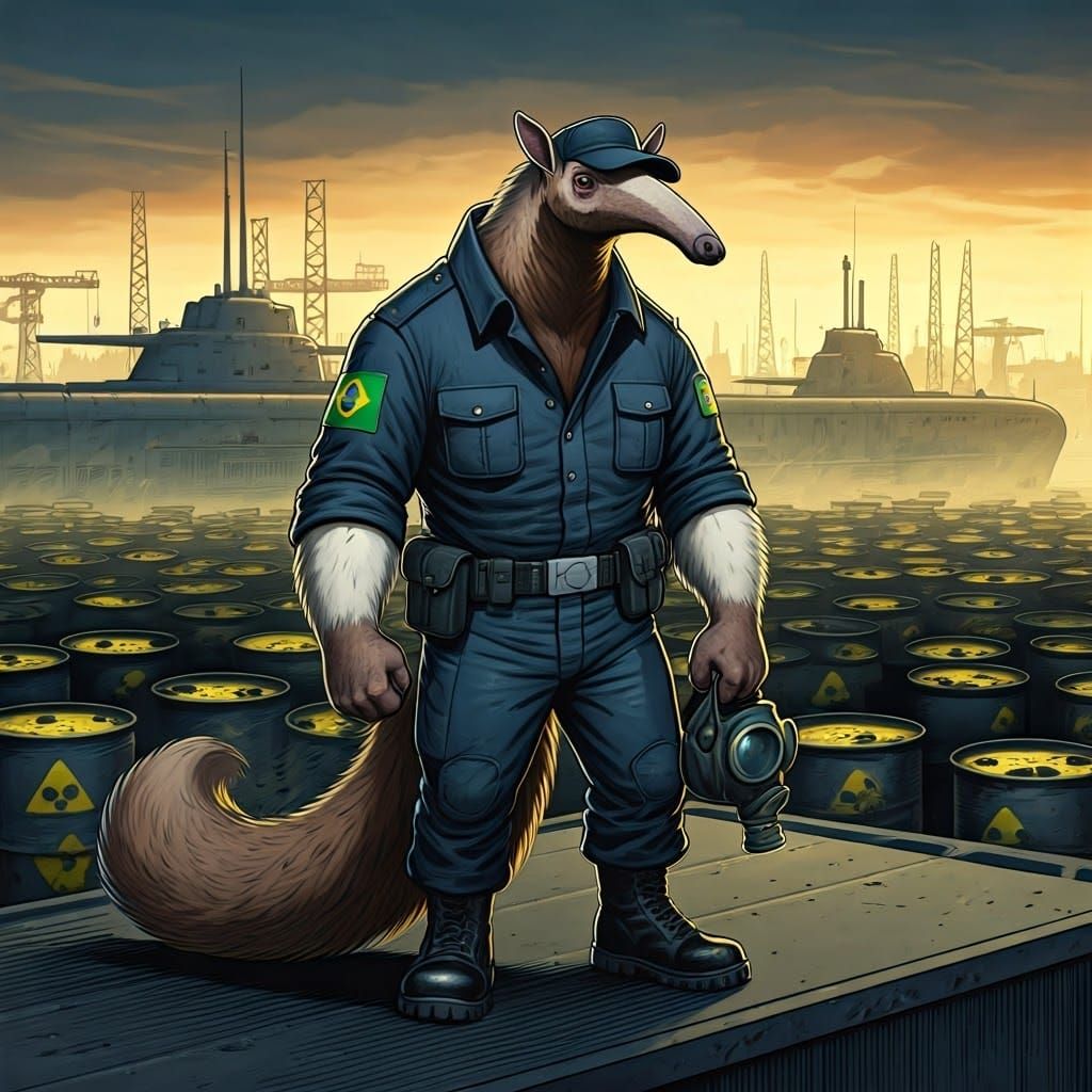 Anteater Bad Boy in Radioactive Warehouse, Comic Book Art