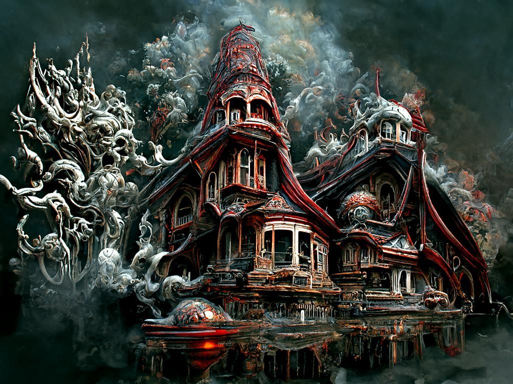 Gothic Horror House in Art Nouveau Style