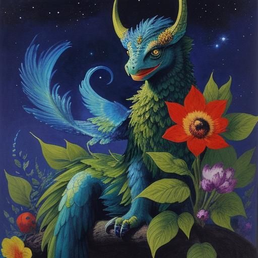 Mythical Singing Pet Creature: Fantastic Art