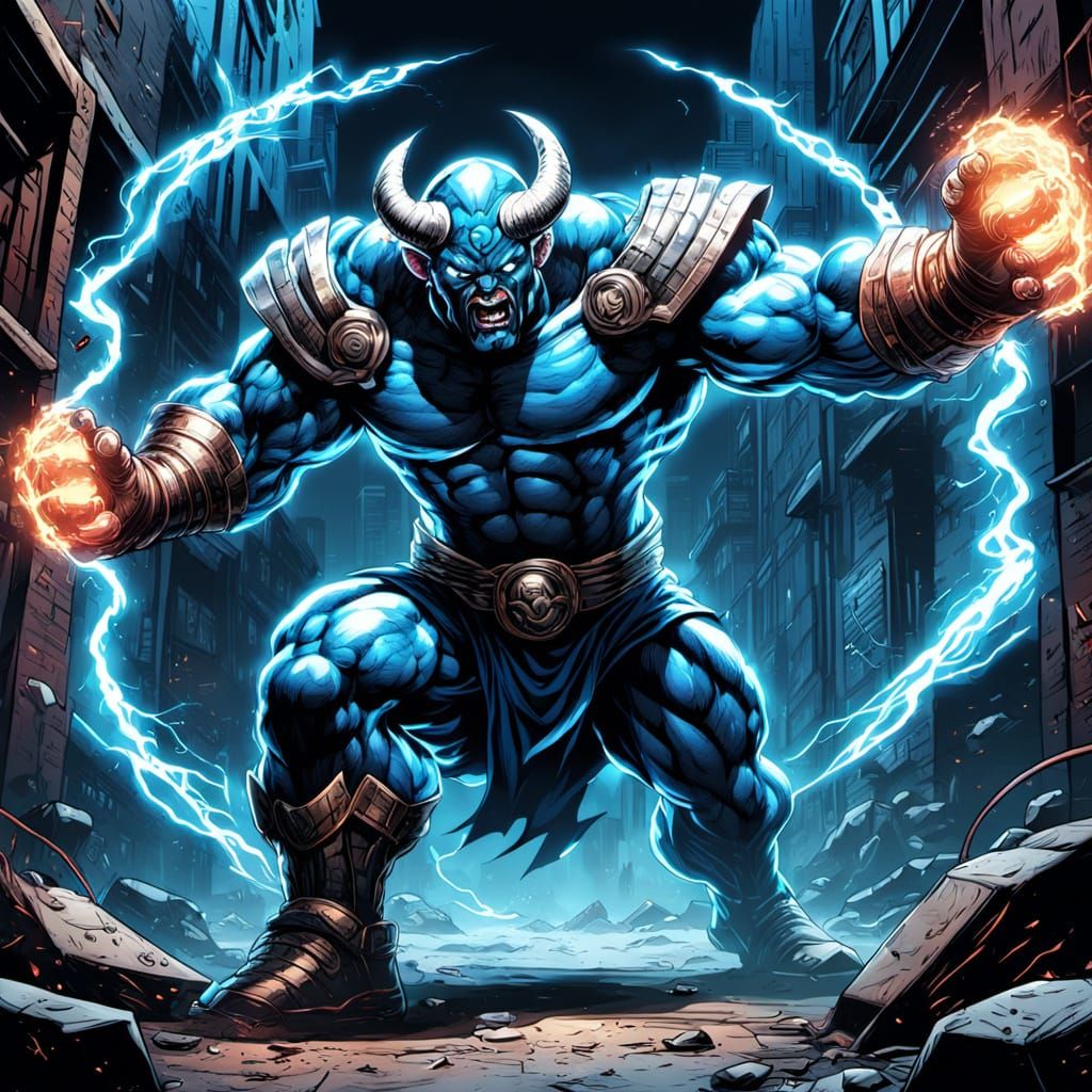 Ram Man vs. PANN: Comic Book Style Fight