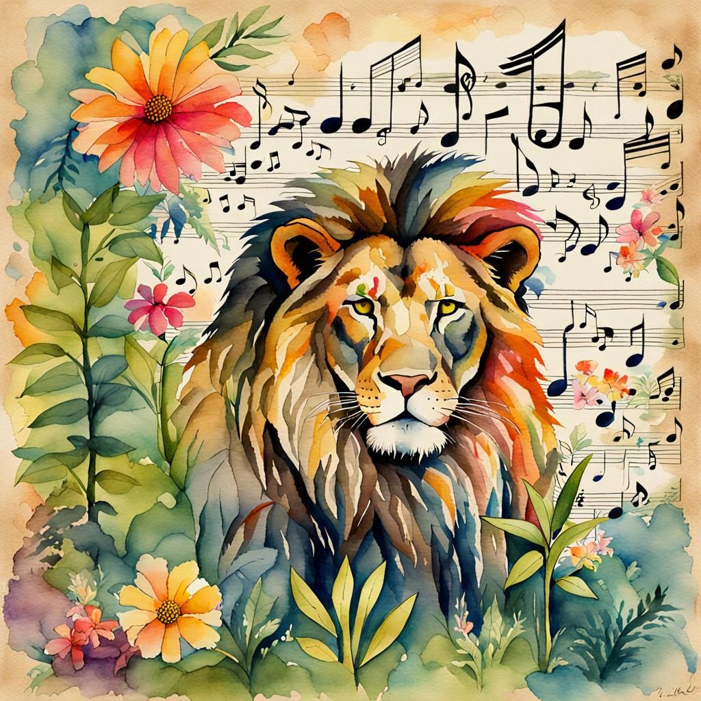 Lion Sleeps Tonight: Jungle Watercolor Illustration
