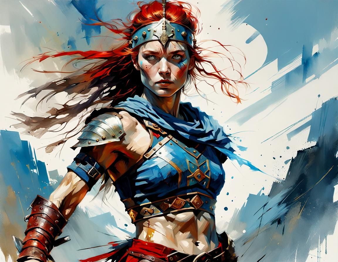 Gladiator at Highland Games in Airbrush Style