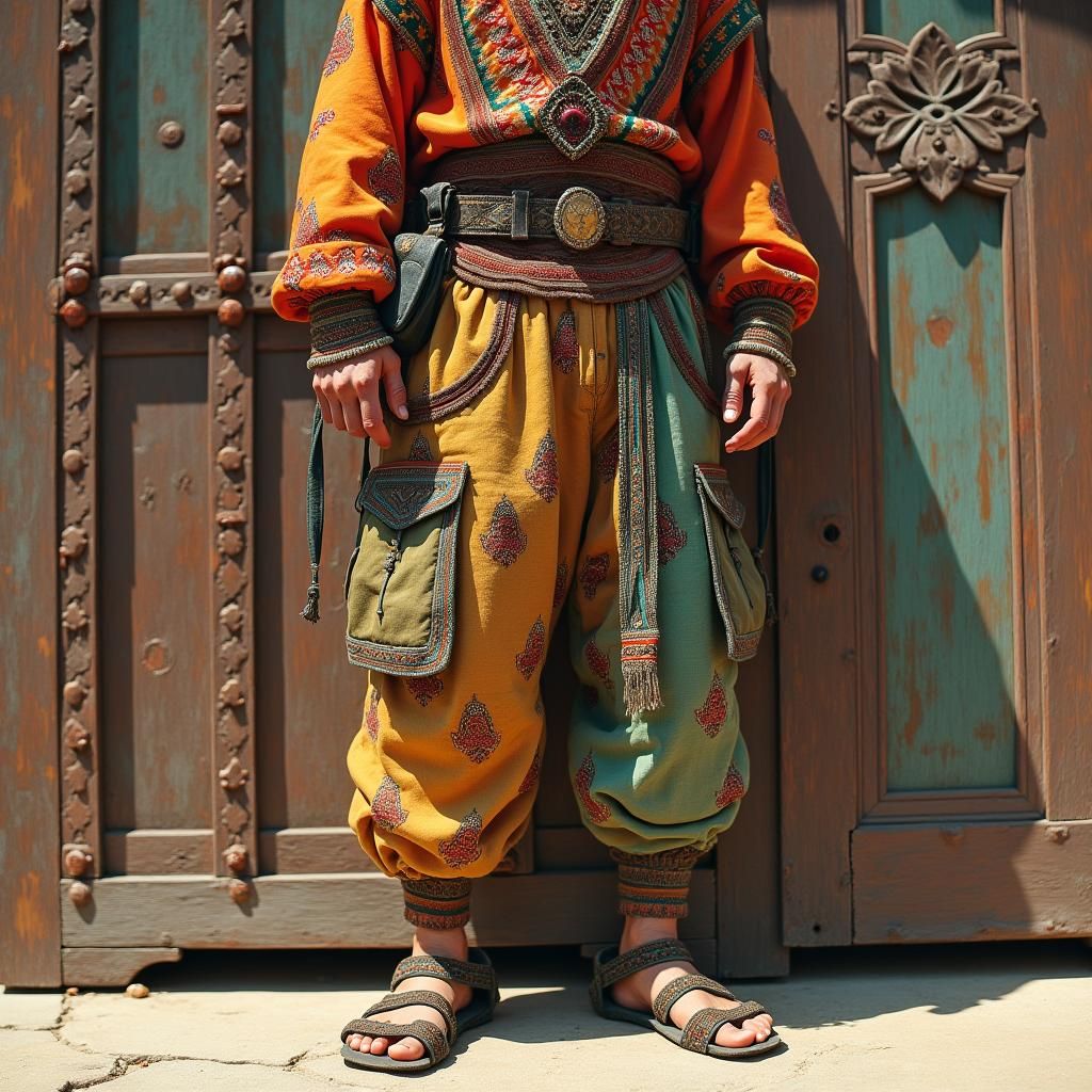 Aladdin in Cargo Pants with Eastern Embroidery