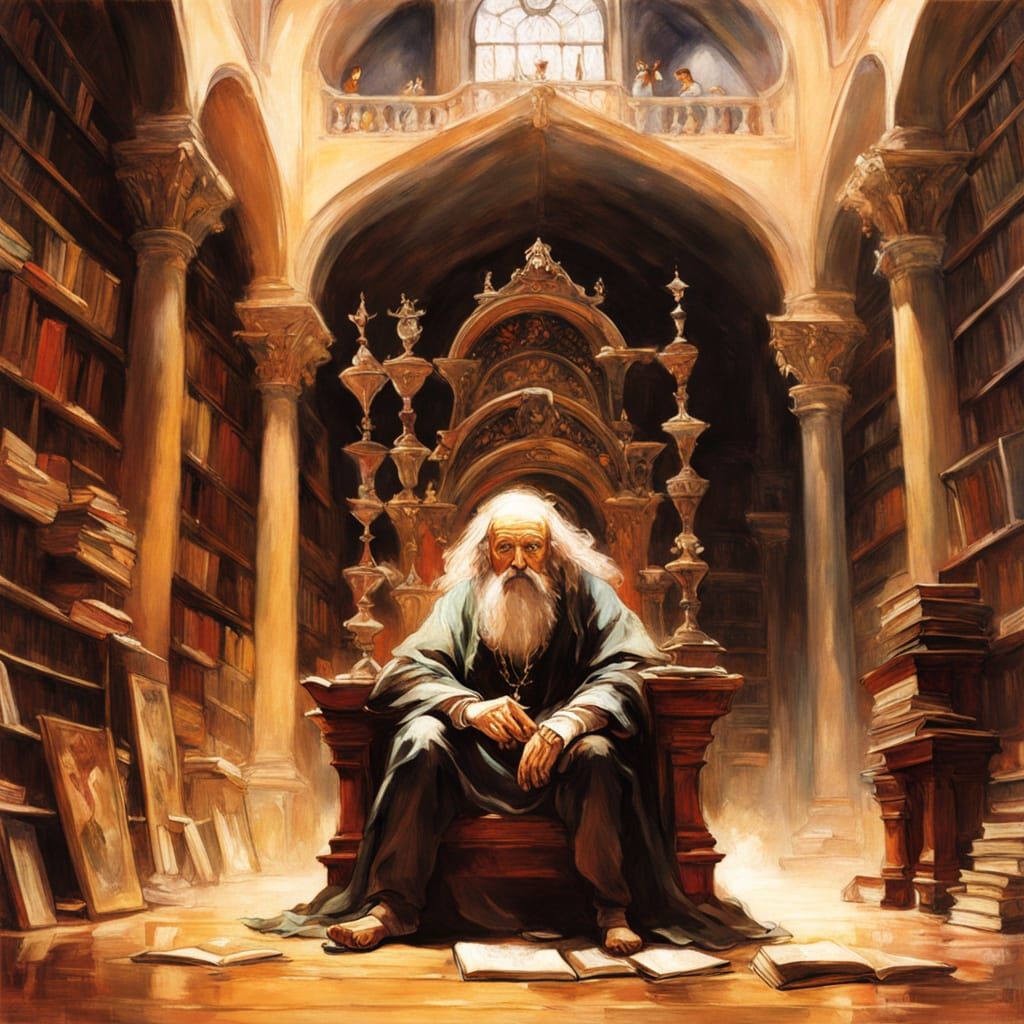 Ethereal Library Sanctuary in Whimsical Style