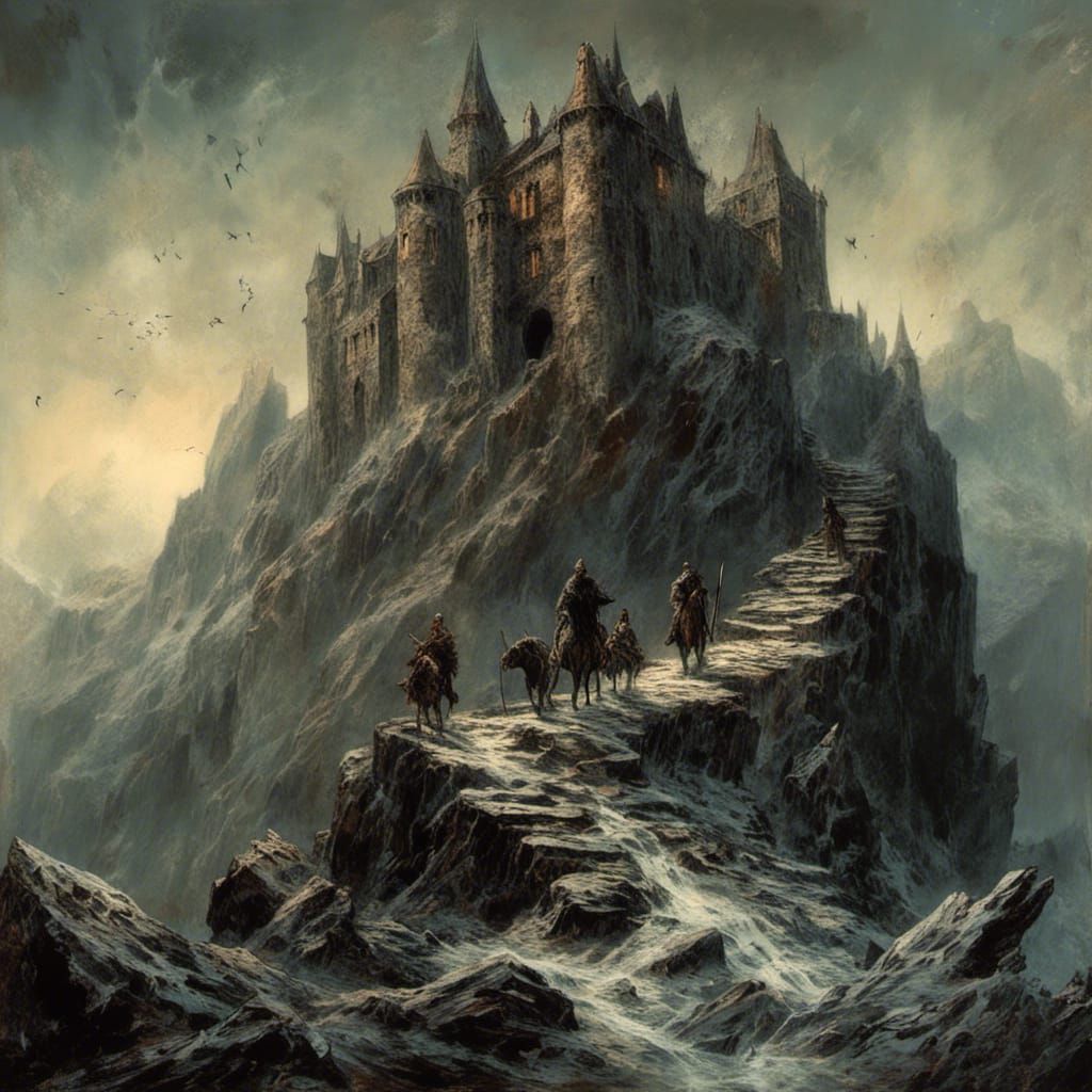 Majestic Medieval Castle on Mountain Peak