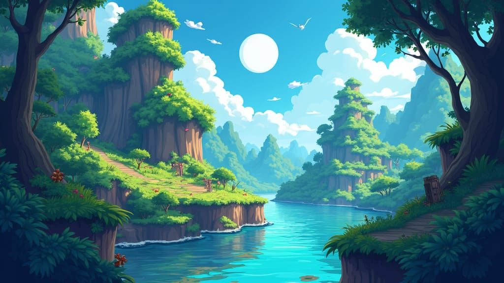 Manga-Style Floating Jungle PvP Arena