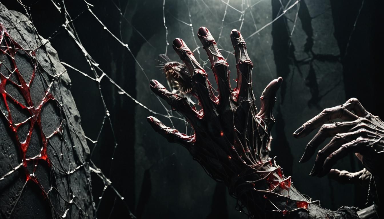 Dark Crawling Entity in a Shadowy Void