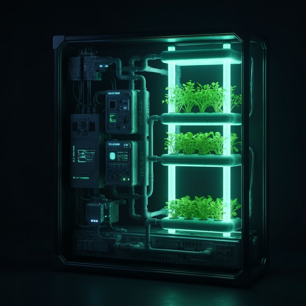 Bioluminescent Hydroponic System in the Dark