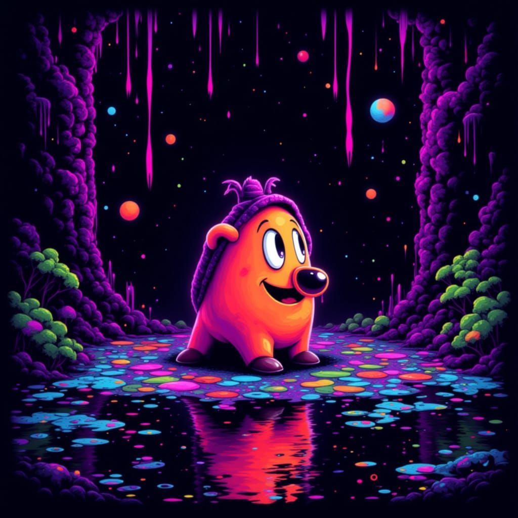 8-Bit Q-bert Atari Game in Pixelated Style