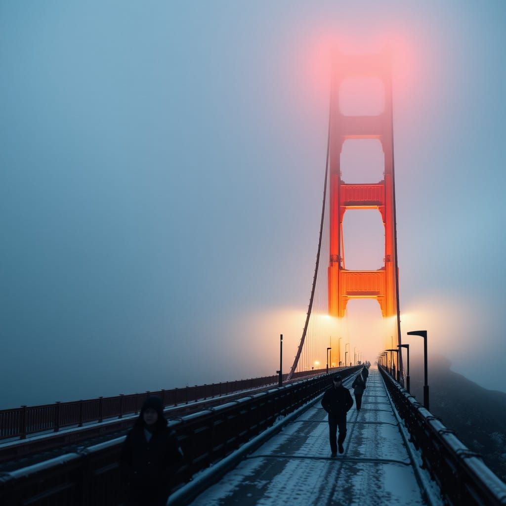 Epic Golden Gate Bridge Scene in Cinematic Digital Painting....