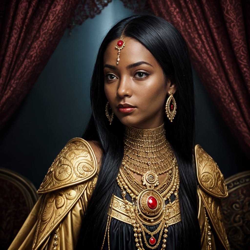 Ebony Goddess Wears Bloodpearl Adornments