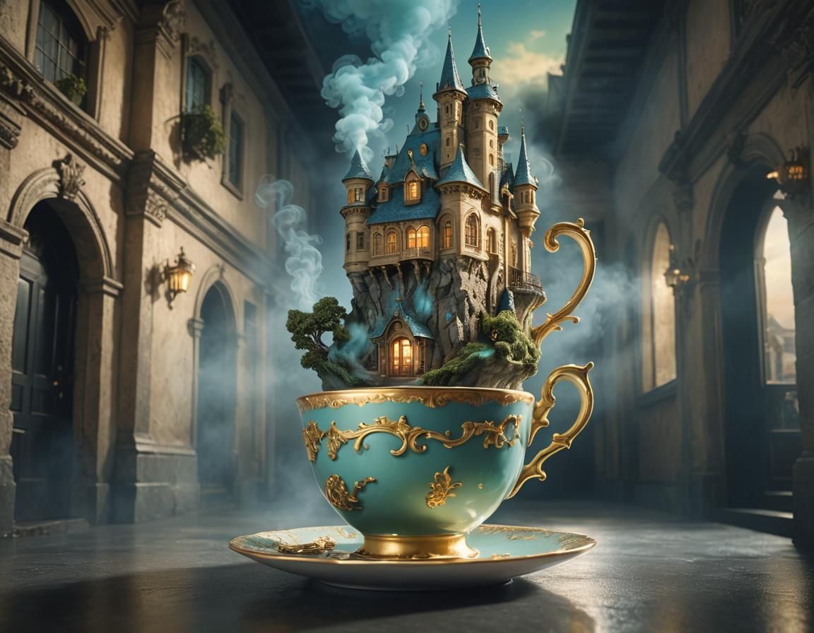 Teacup Town: Surreal Digital Matte Painting