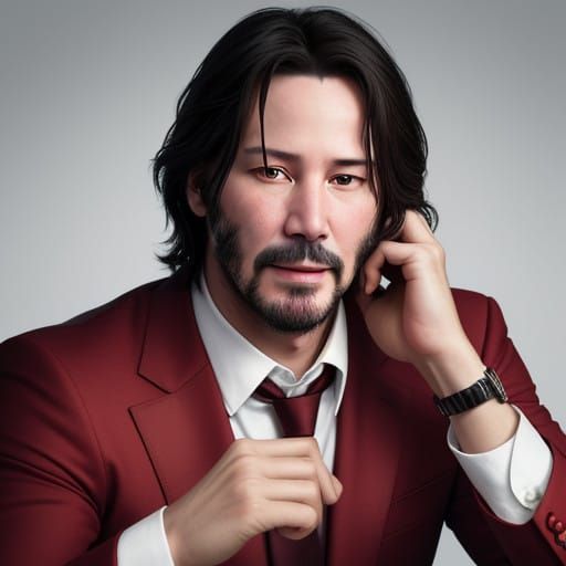 Dashing Santa Klaus in Formal Red Tuxedo