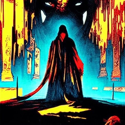 Hooded Ninja Stalks from Shadows in Horror Style