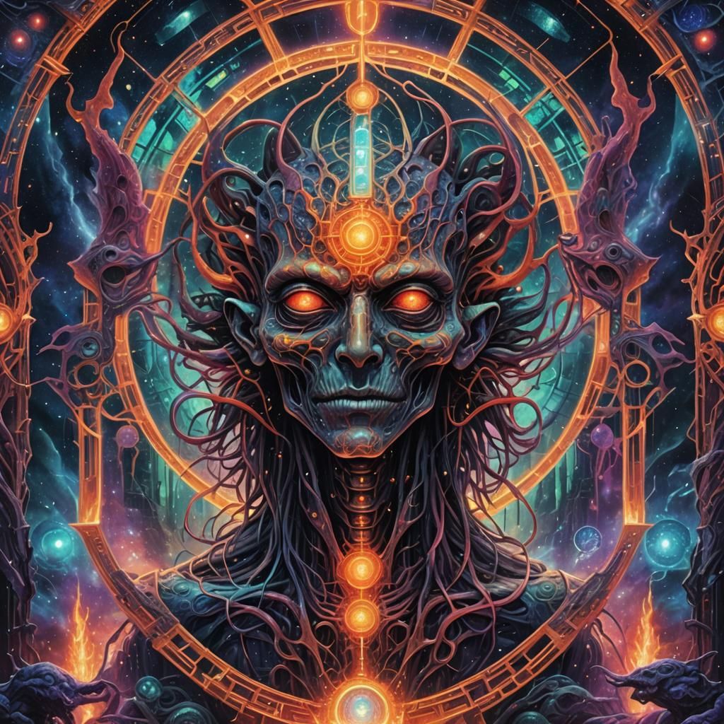 Cosmic Gateway: A Holographic Astral Illustration