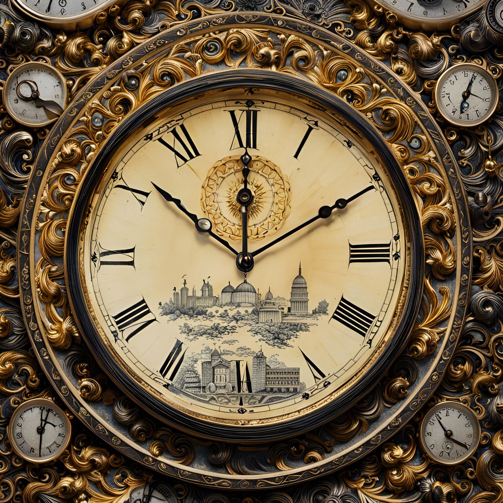 Surreal Passage of Time in Hyper-Realistic Detail